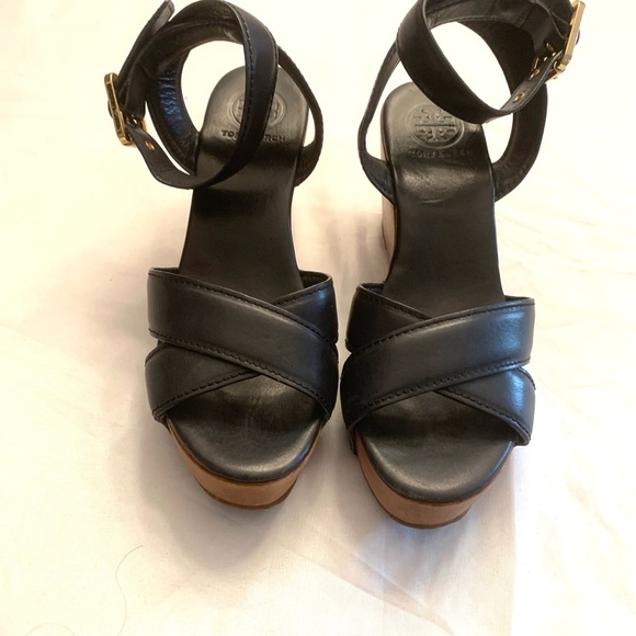 Tory Burch Black and Brown Platform Shoes - Picture 1 of 6